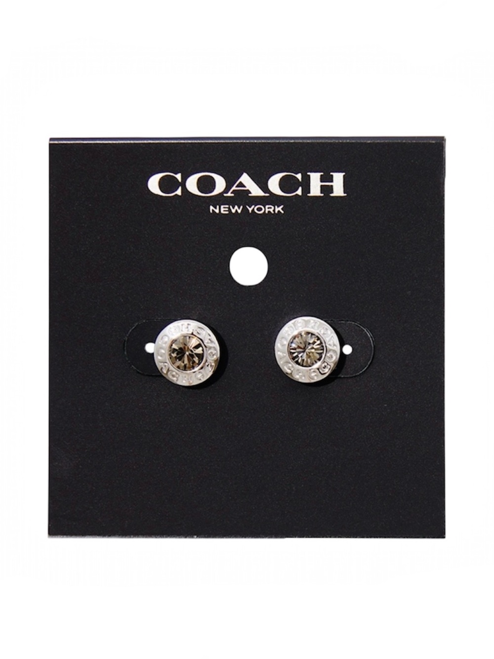 Coach Signature Circle Stud Earrings in Gray/Silver